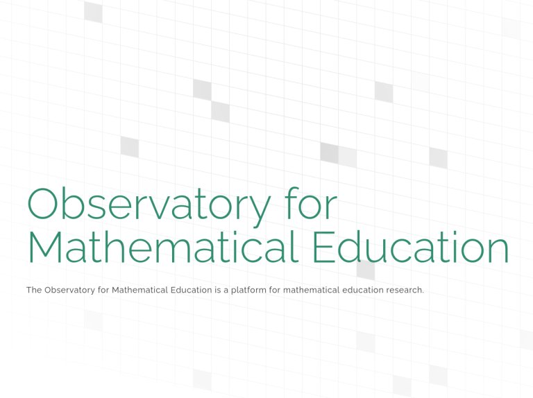 Observatory for Mathematical Education